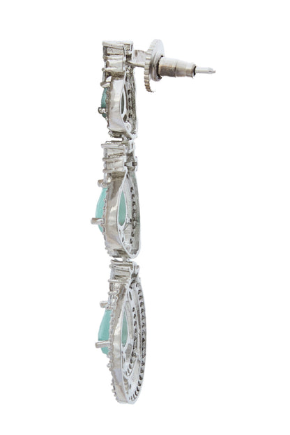 Aqua American Diamond Earrings 