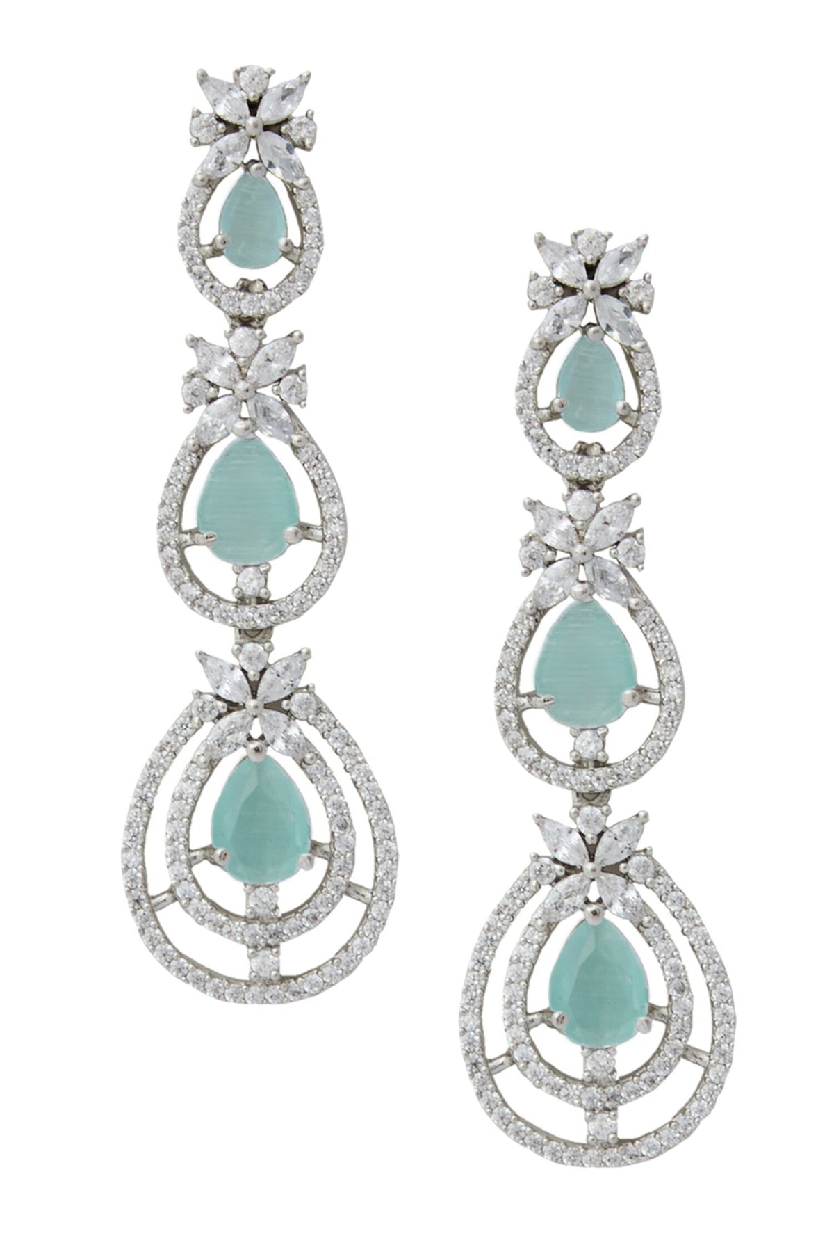 Aqua American Diamond Earrings 