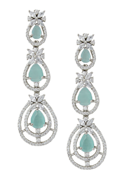 Aqua American Diamond Earrings 