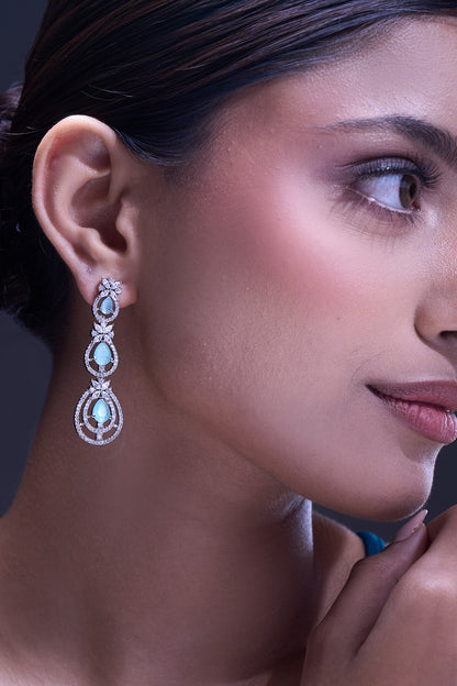 Aqua American Diamond Earrings 