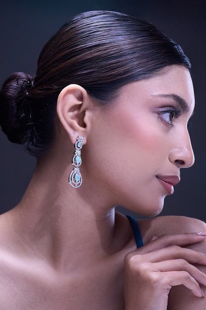 Aqua American Diamond Earrings 