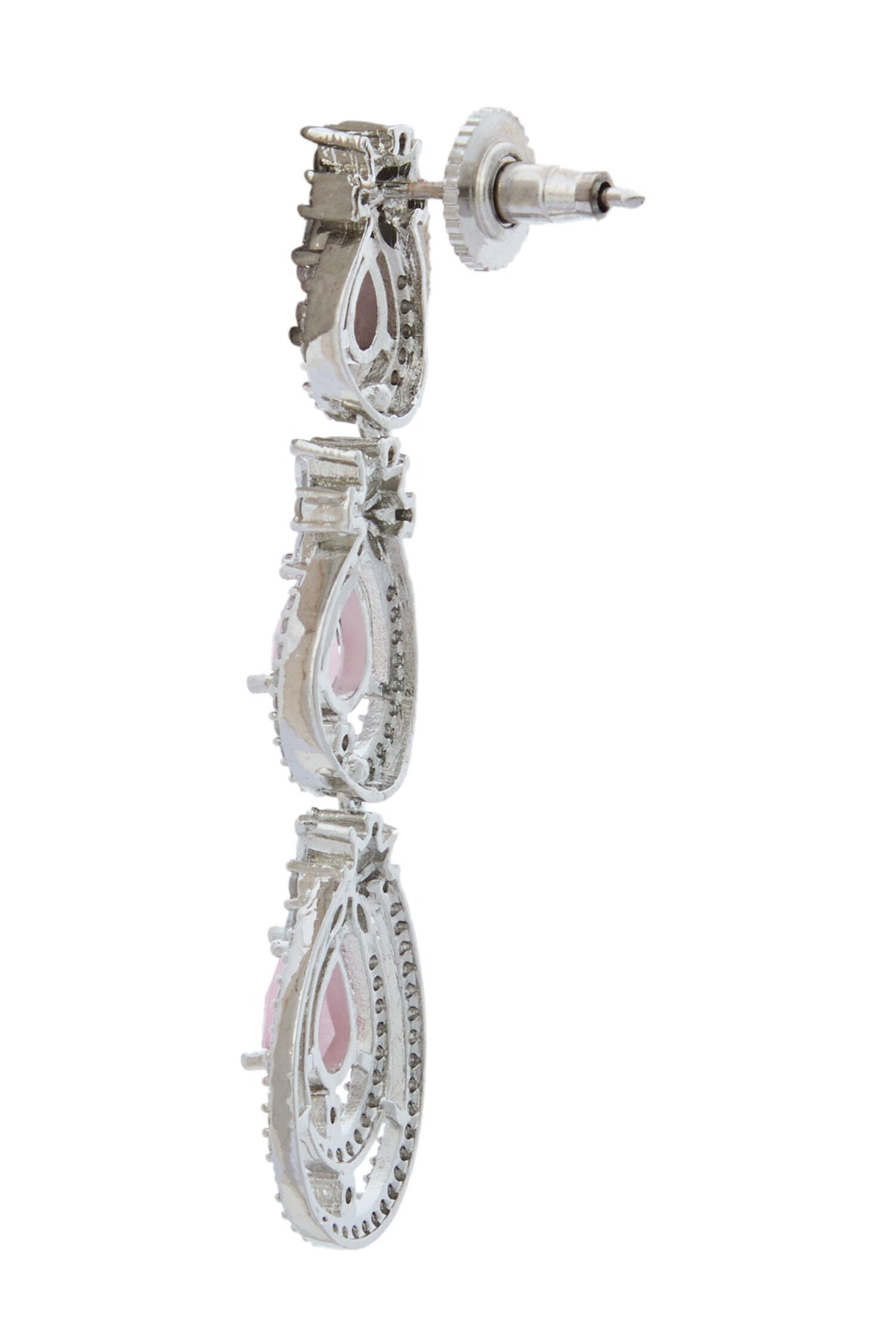 Pink American Diamond Earrings 