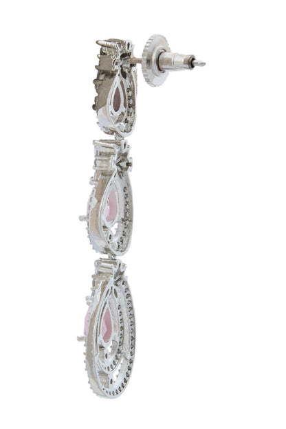 Pink American Diamond Earrings 