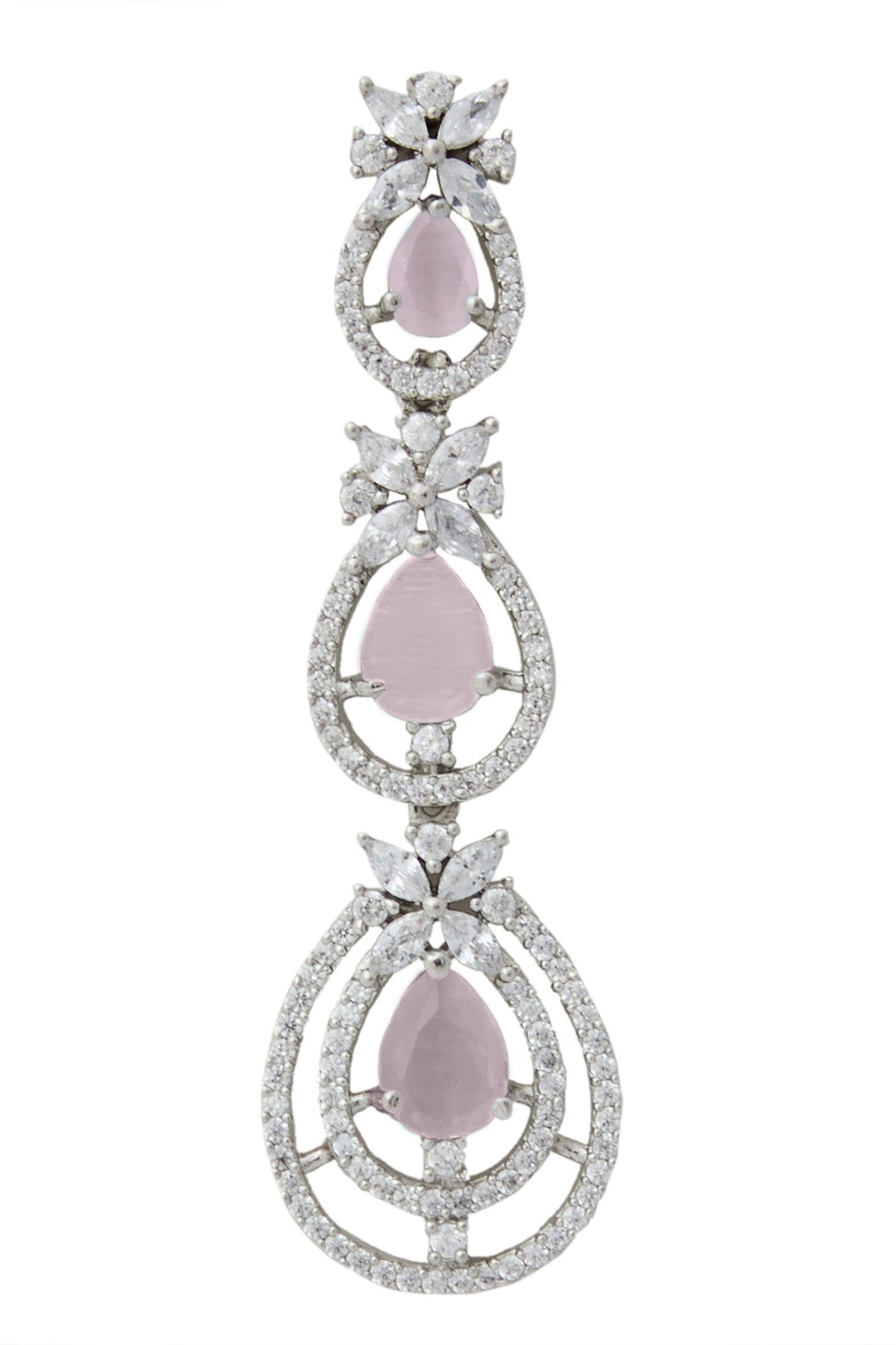 Pink American Diamond Earrings 