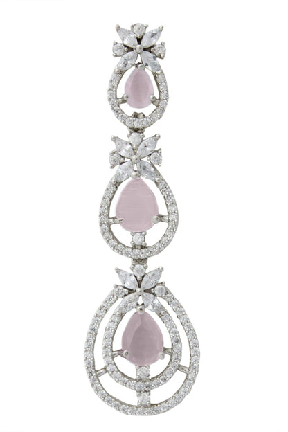 Pink American Diamond Earrings 