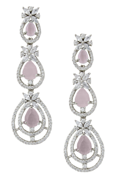 Pink American Diamond Earrings 
