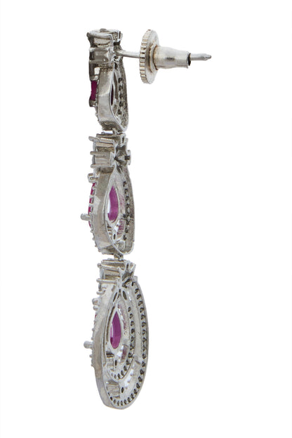 Ruby American Diamond Earrings 