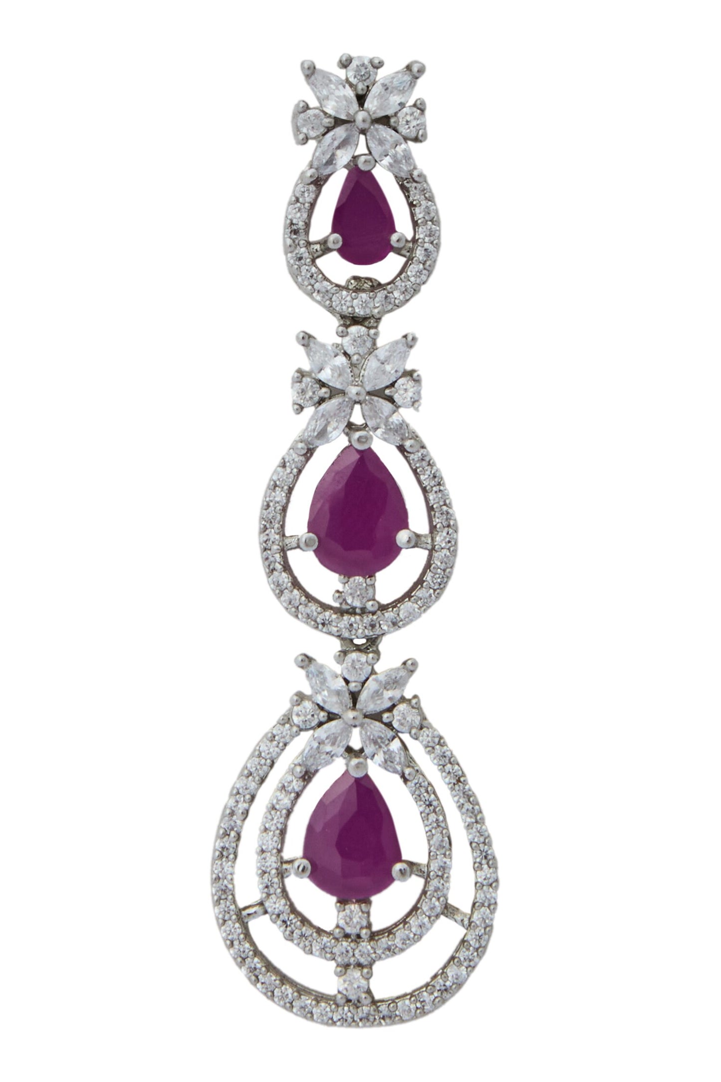 Ruby American Diamond Earrings 
