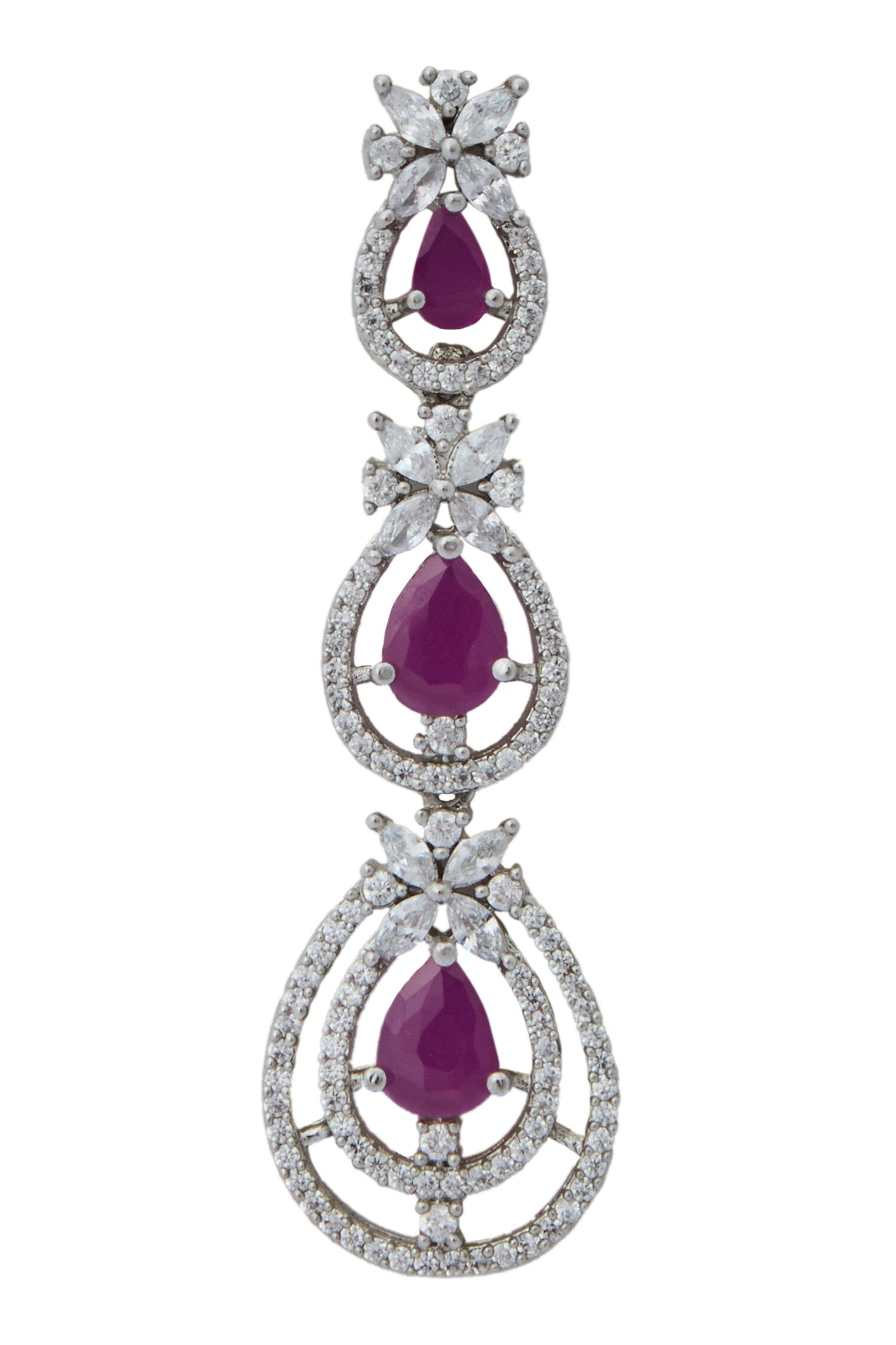 Ruby American Diamond Earrings 
