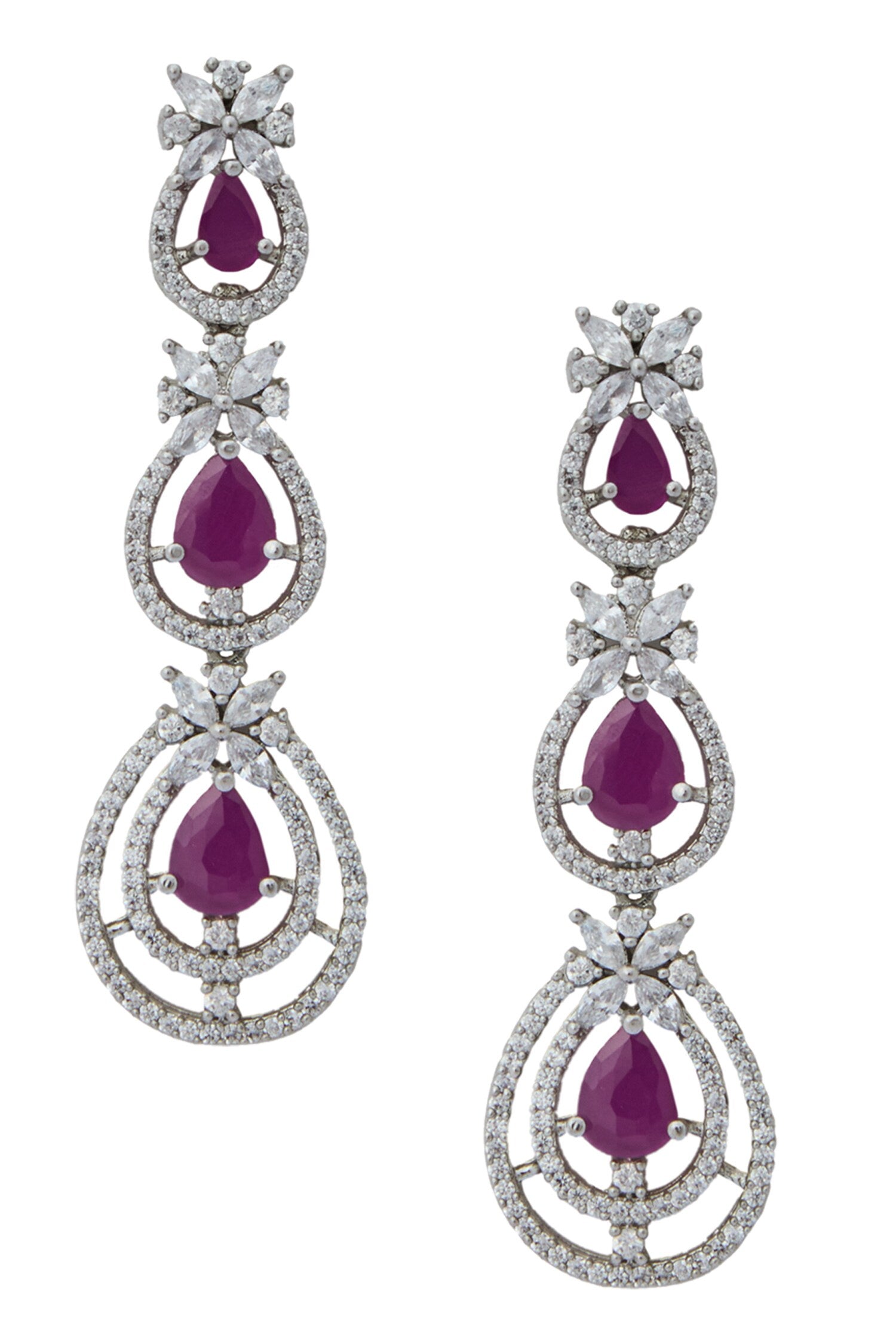 Ruby American Diamond Earrings 