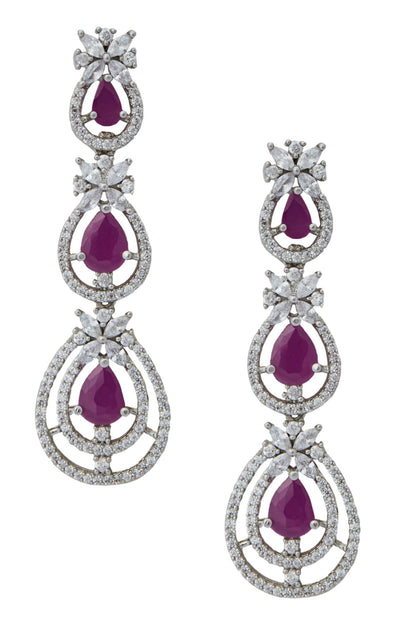 Ruby American Diamond Earrings 
