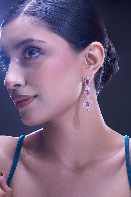 Ruby American Diamond Earrings 