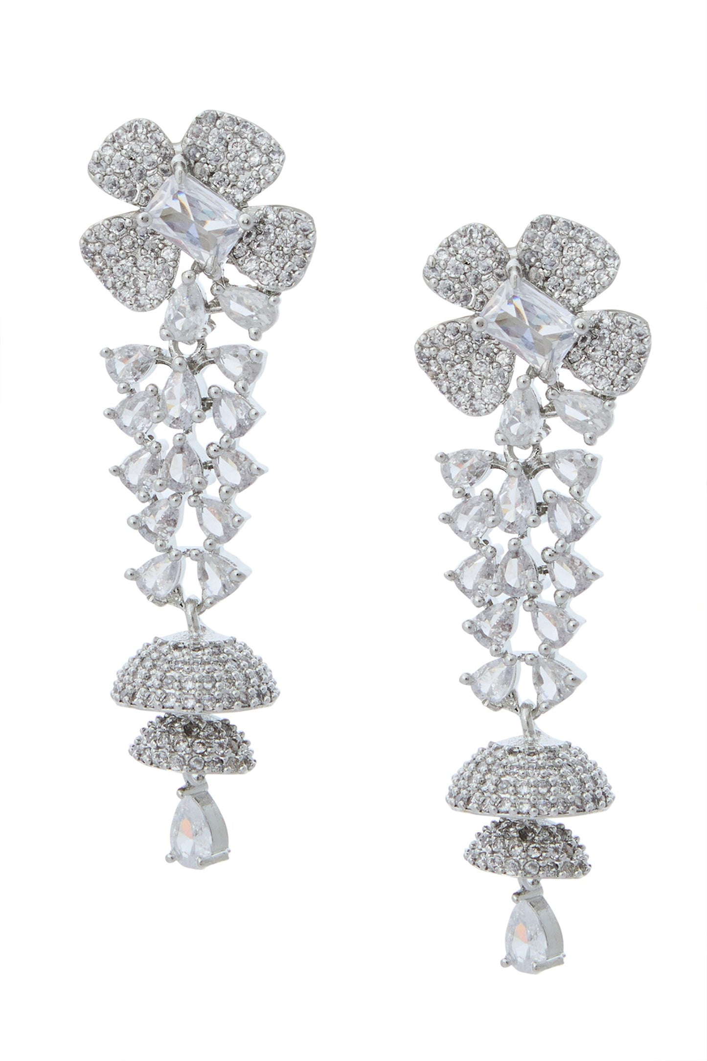 White American Diamond Earrings 