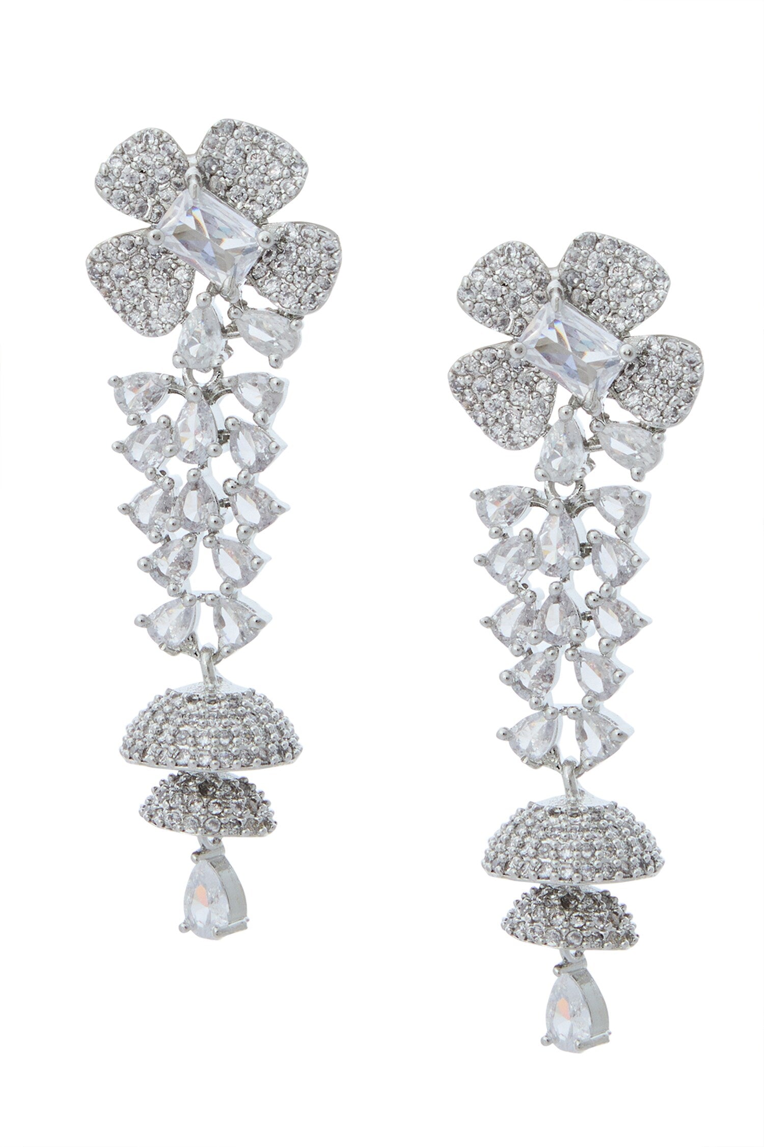 White American Diamond Earrings 