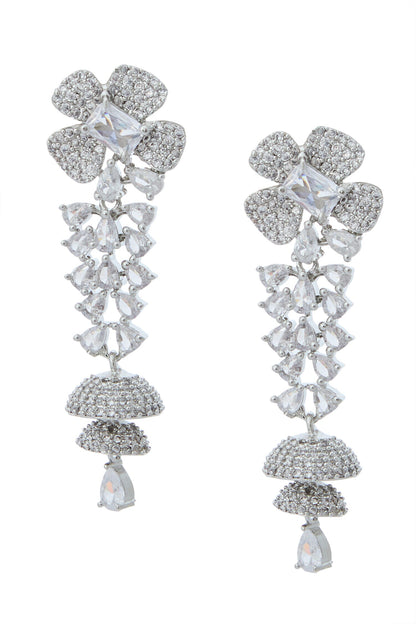 White American Diamond Earrings 
