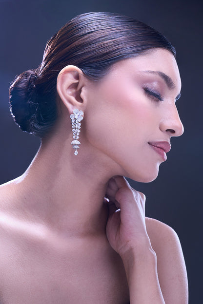 White American Diamond Earrings 