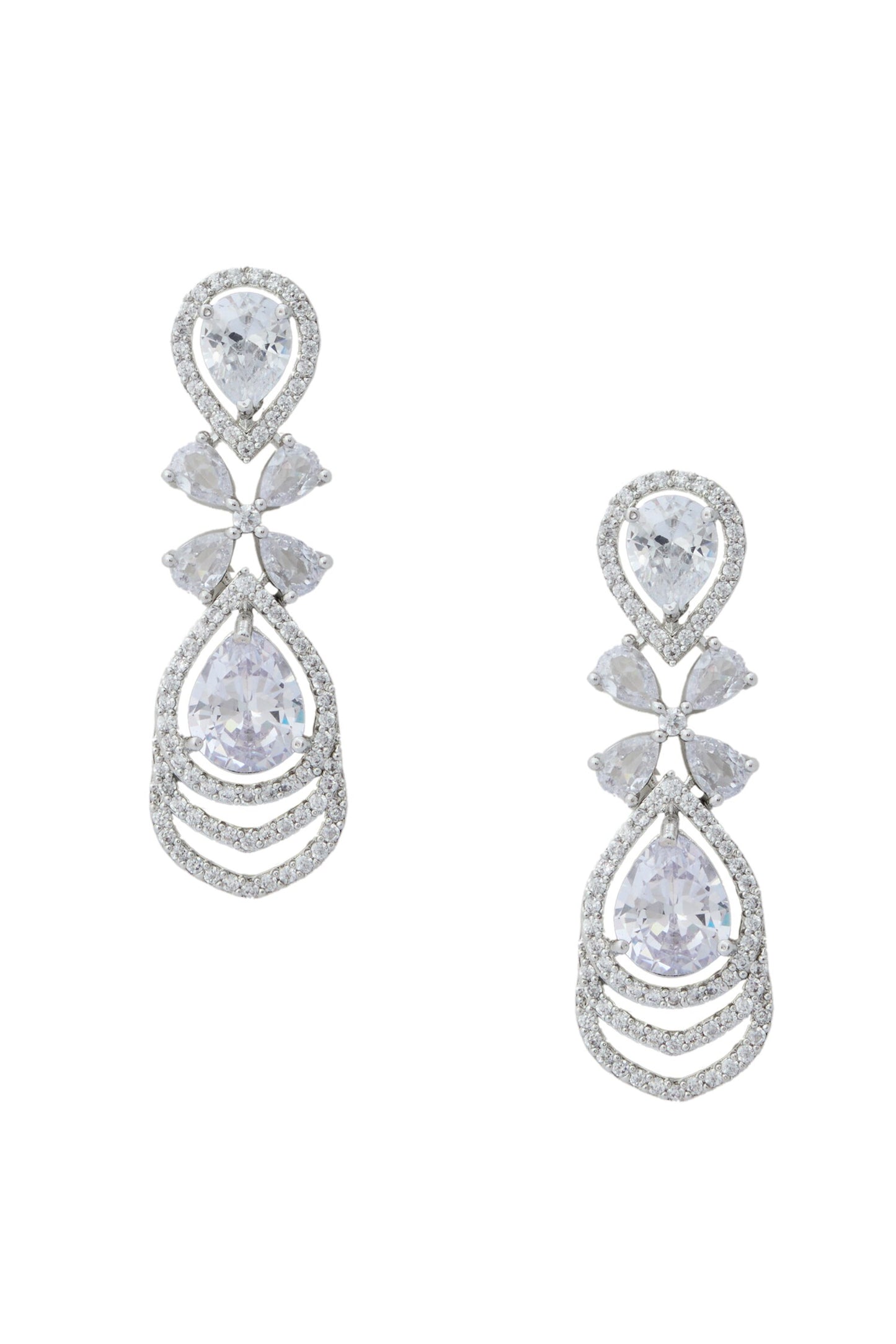 White American Diamond Earrings 