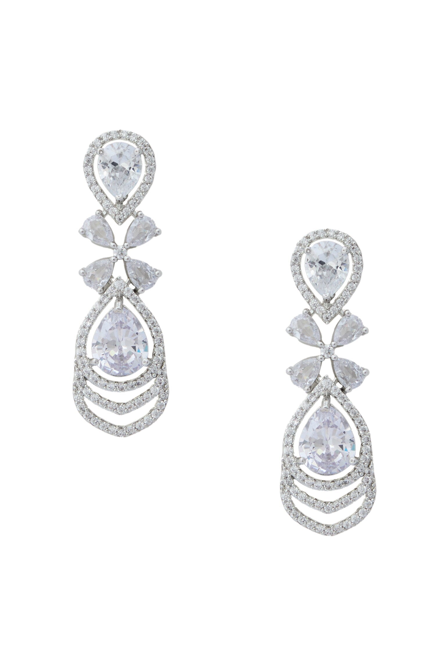 White American Diamond Earrings 