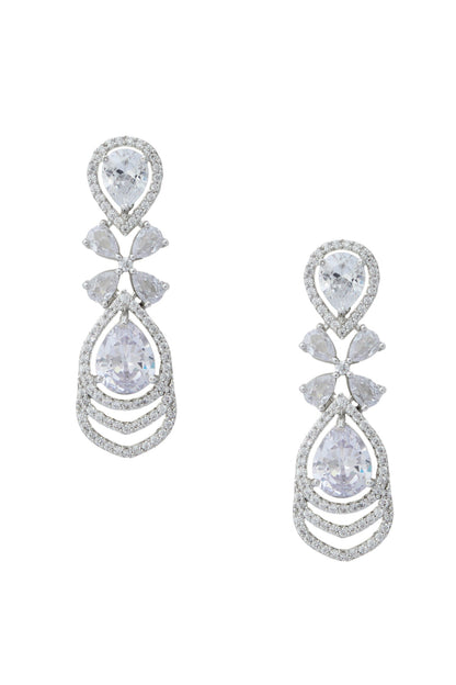 White American Diamond Earrings 