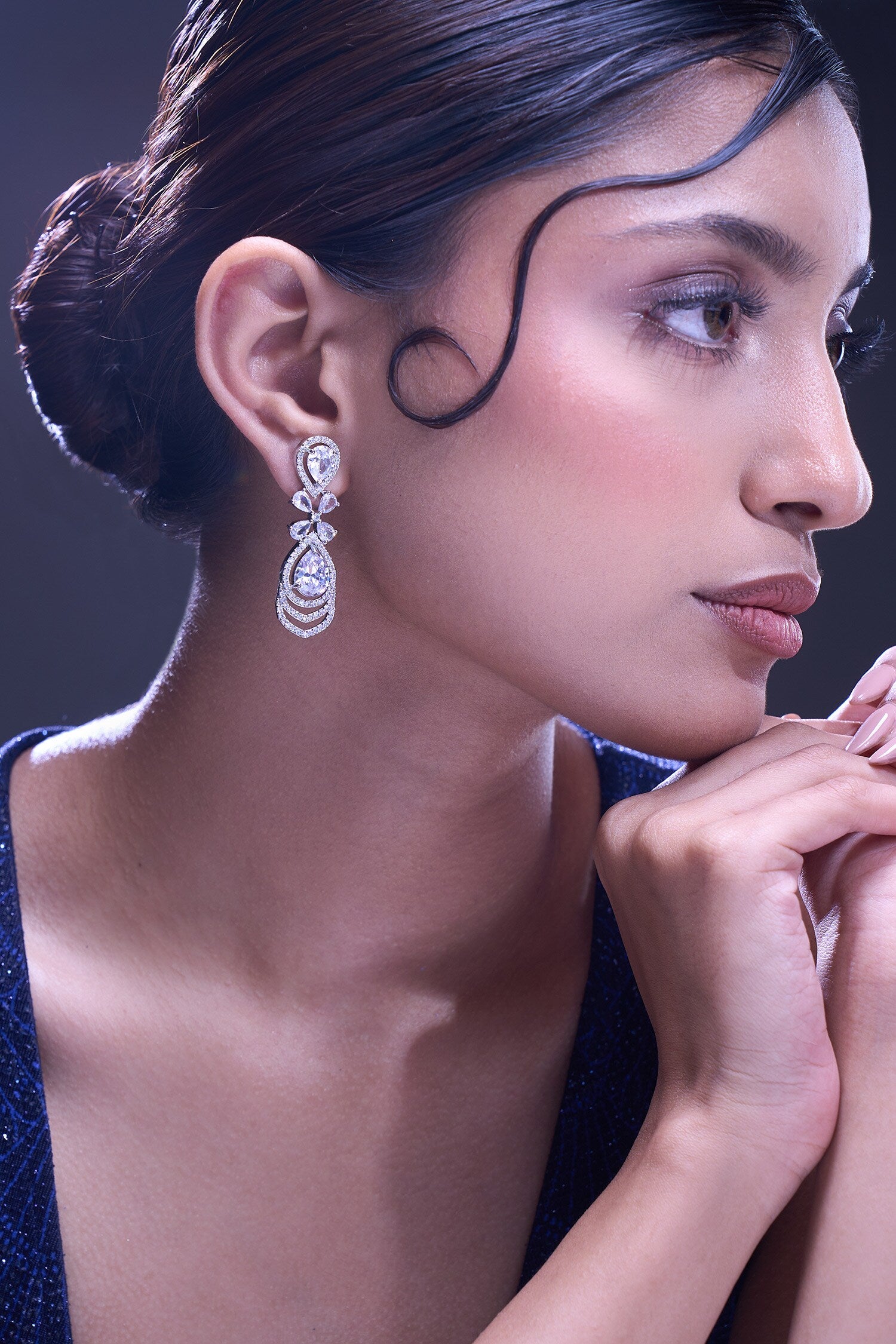 White American Diamond Earrings 