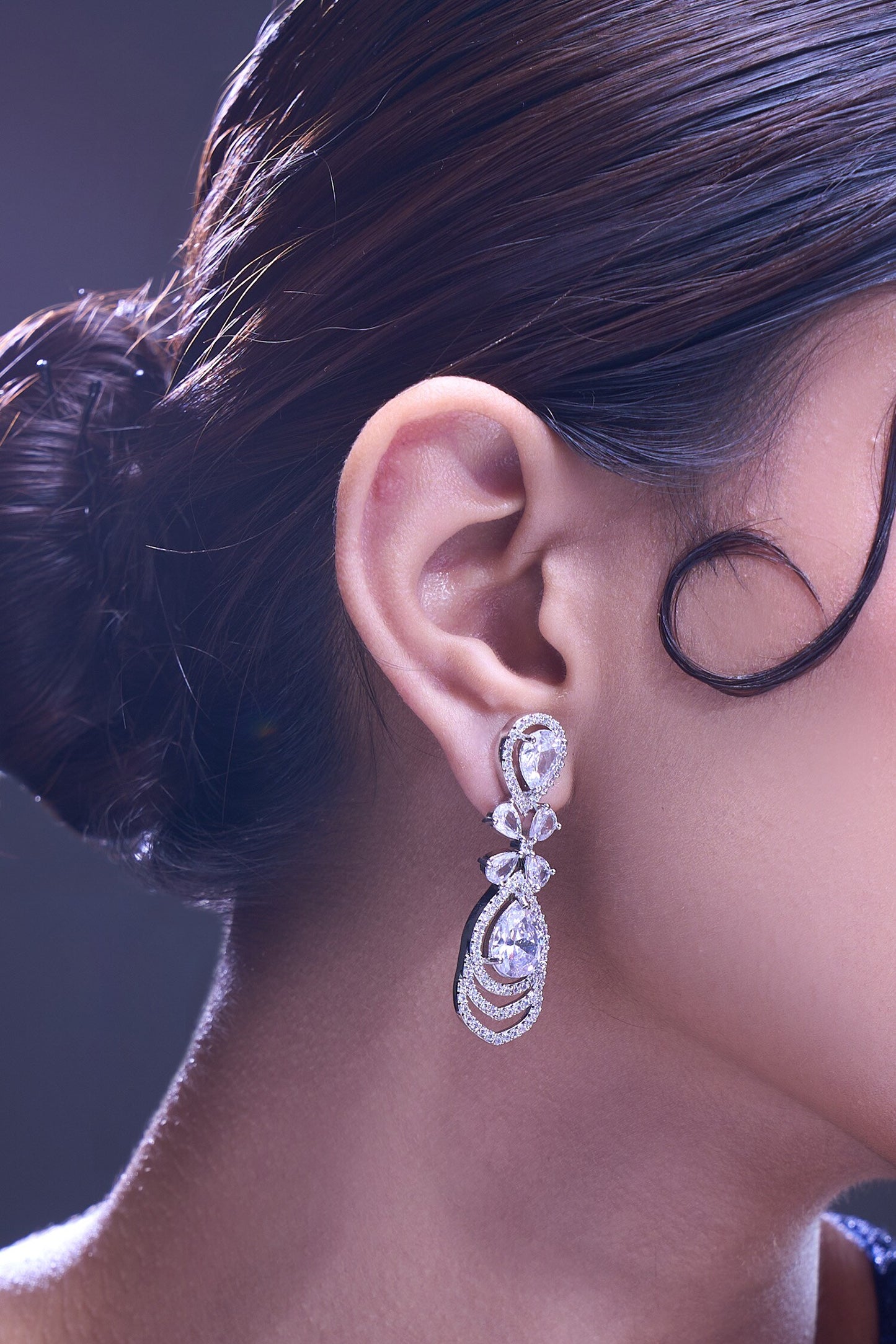 White American Diamond Earrings 