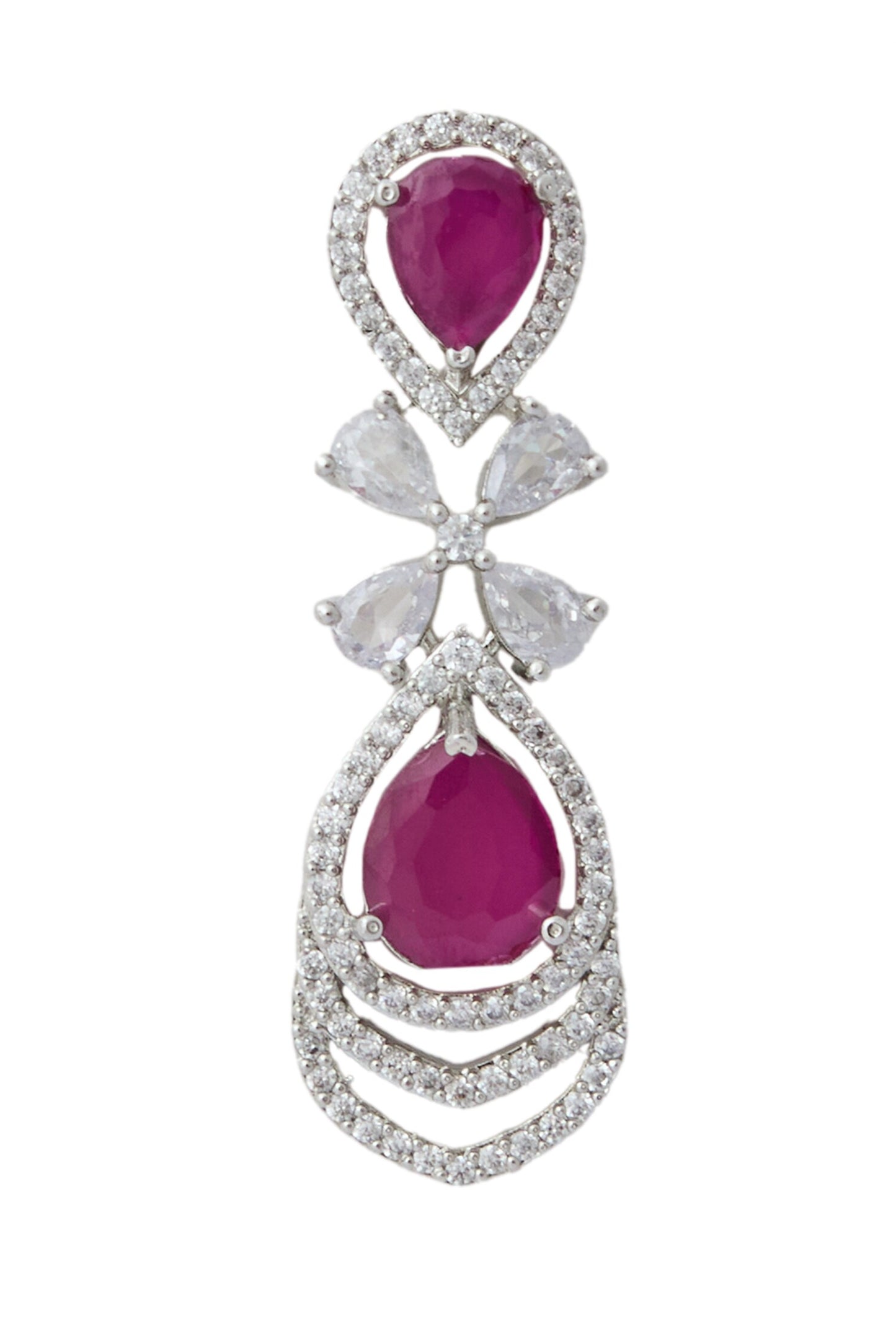 Ruby American Diamond Earrings 