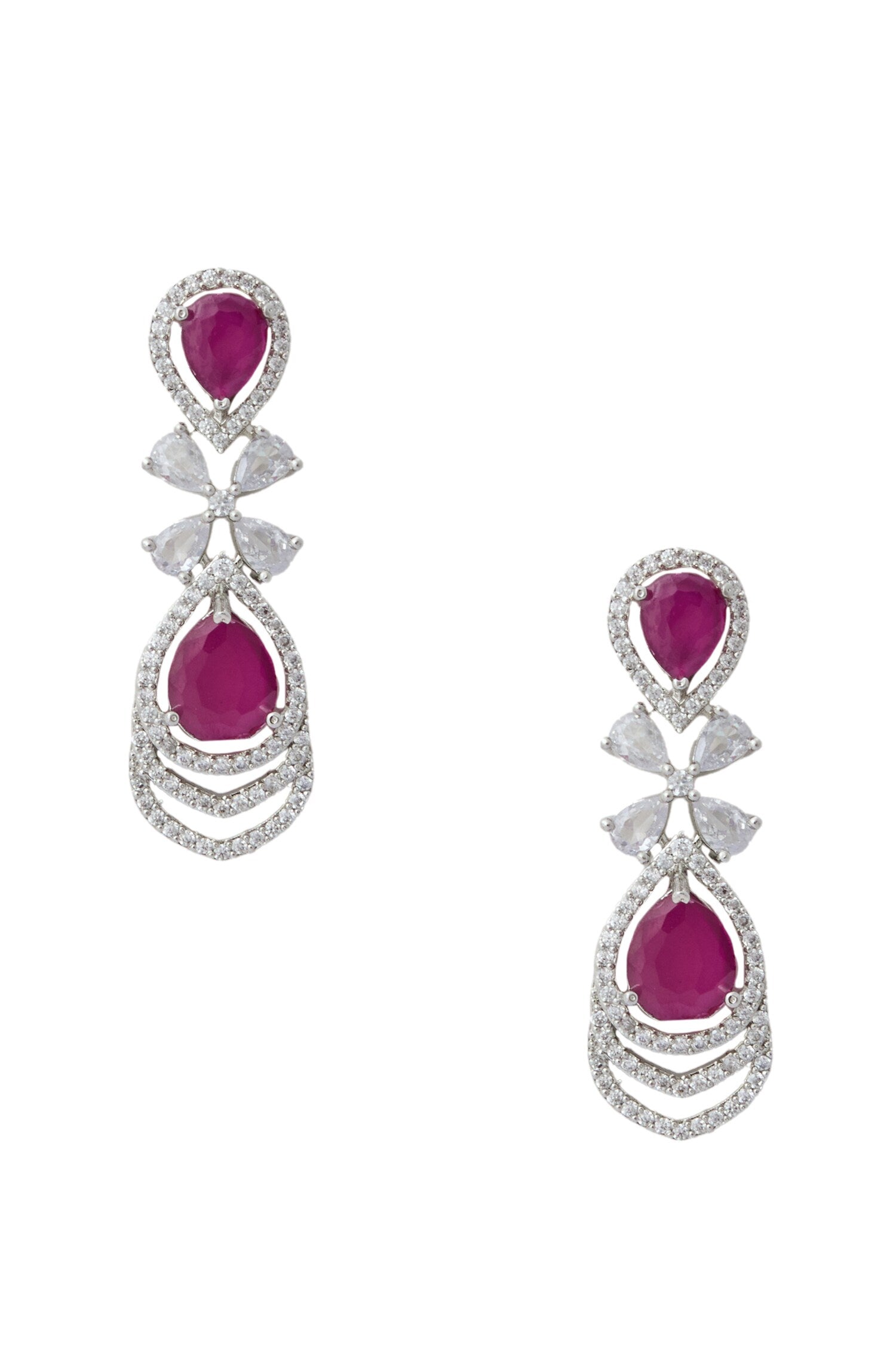Ruby American Diamond Earrings 