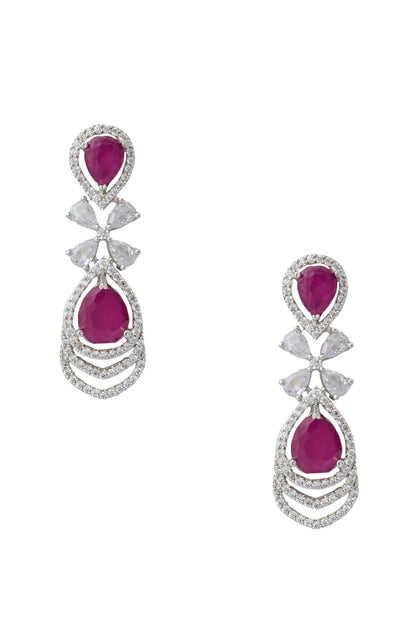 Ruby American Diamond Earrings 