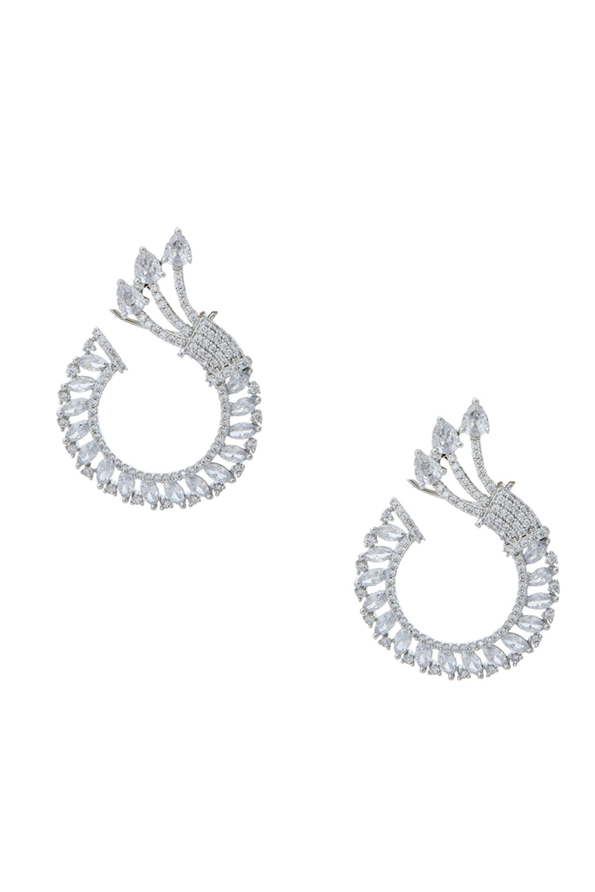 White American Diamond Earrings 