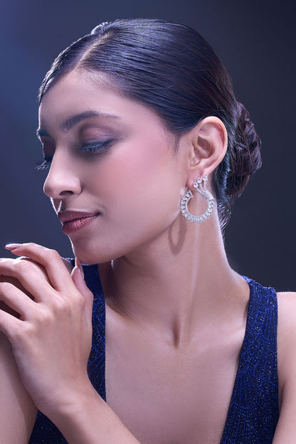 White American Diamond Earrings 