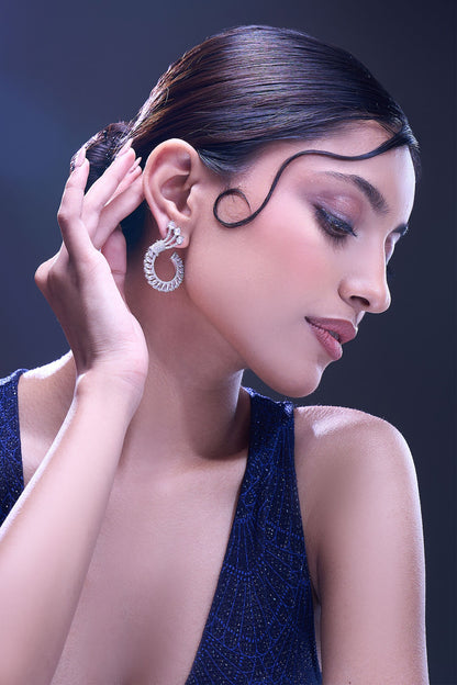 White American Diamond Earrings 