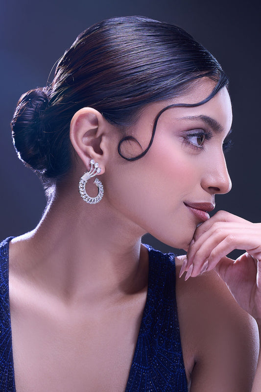 White American Diamond Earrings 