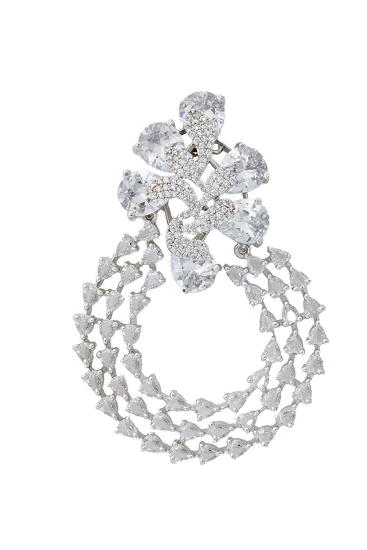 White American Diamond Earrings 