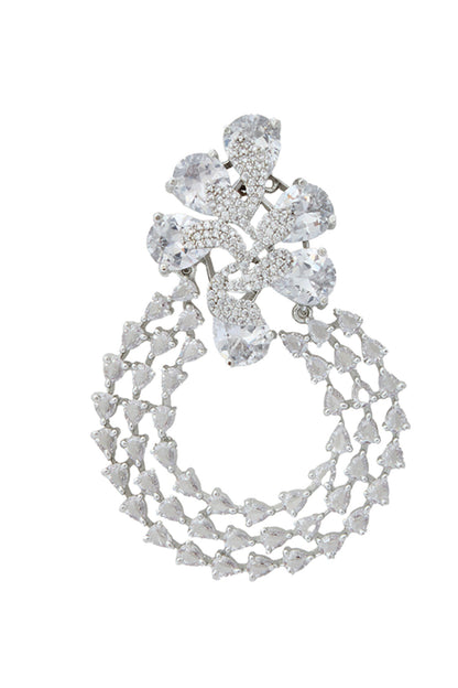 White American Diamond Earrings 