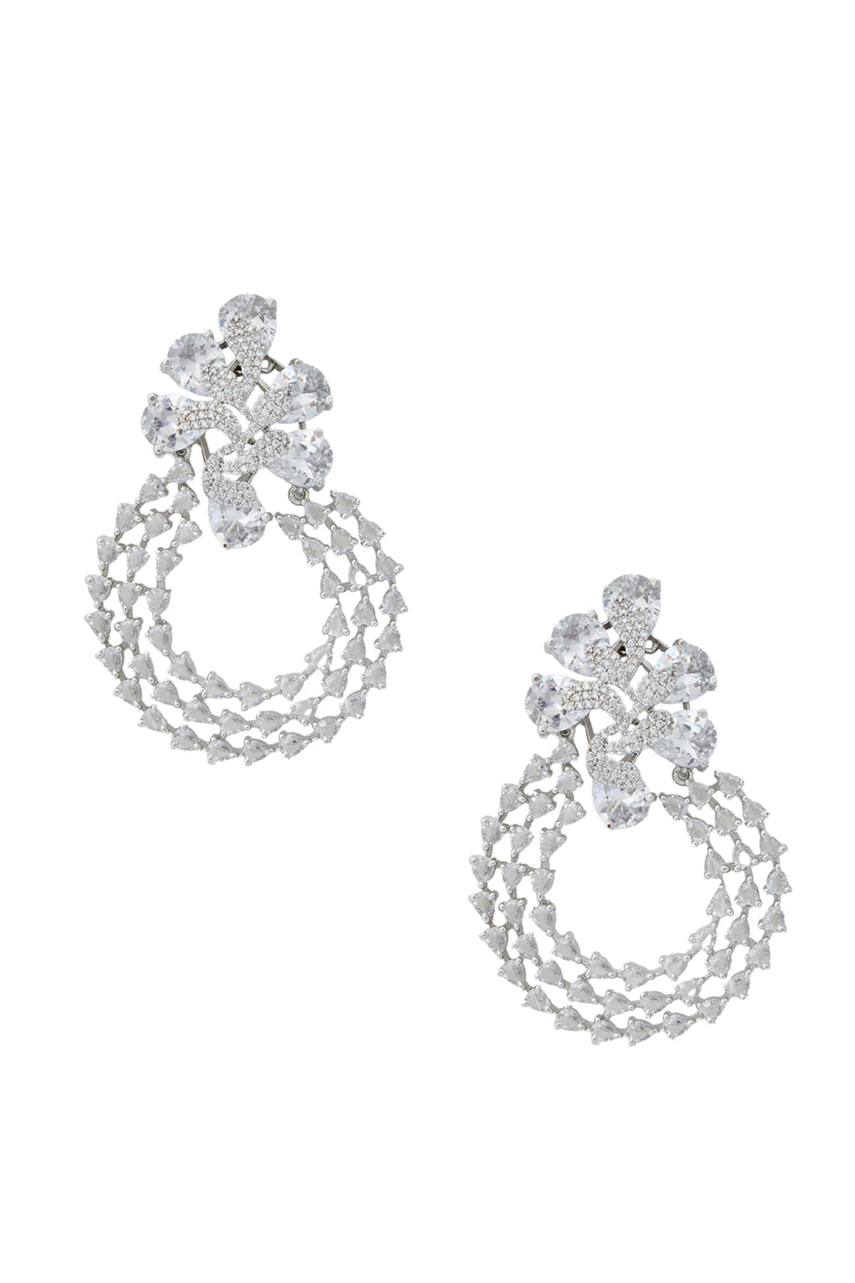 White American Diamond Earrings 