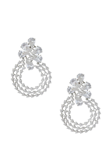 White American Diamond Earrings 