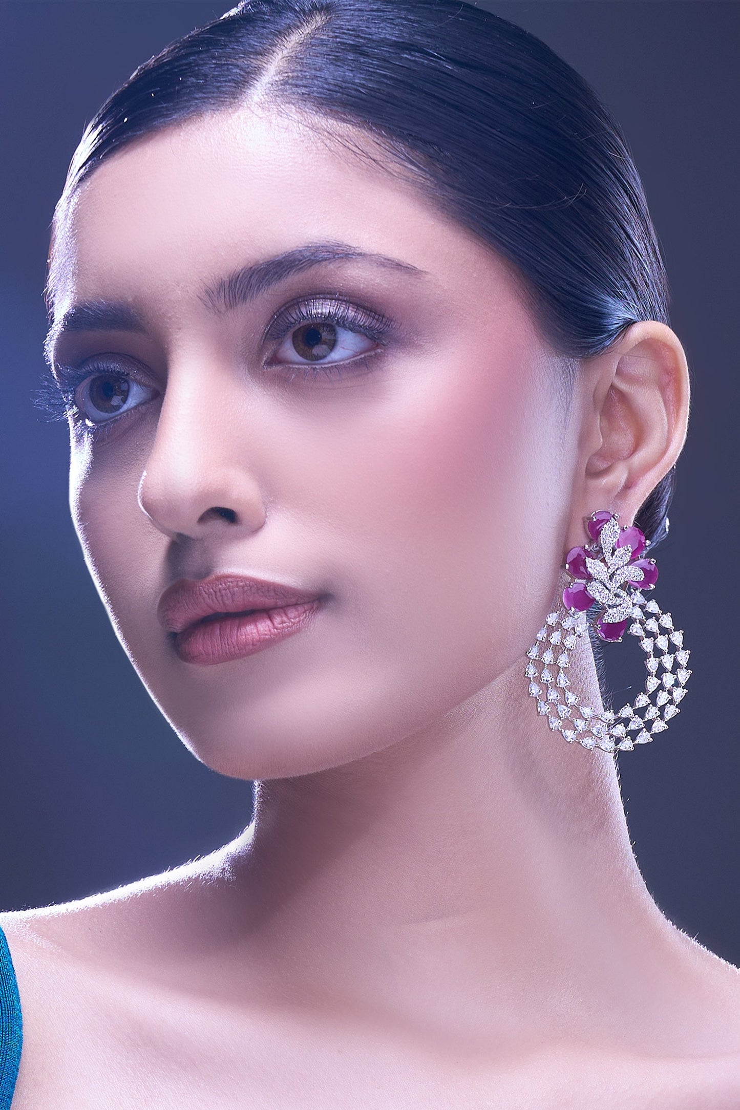 Ruby American Diamond Earrings 