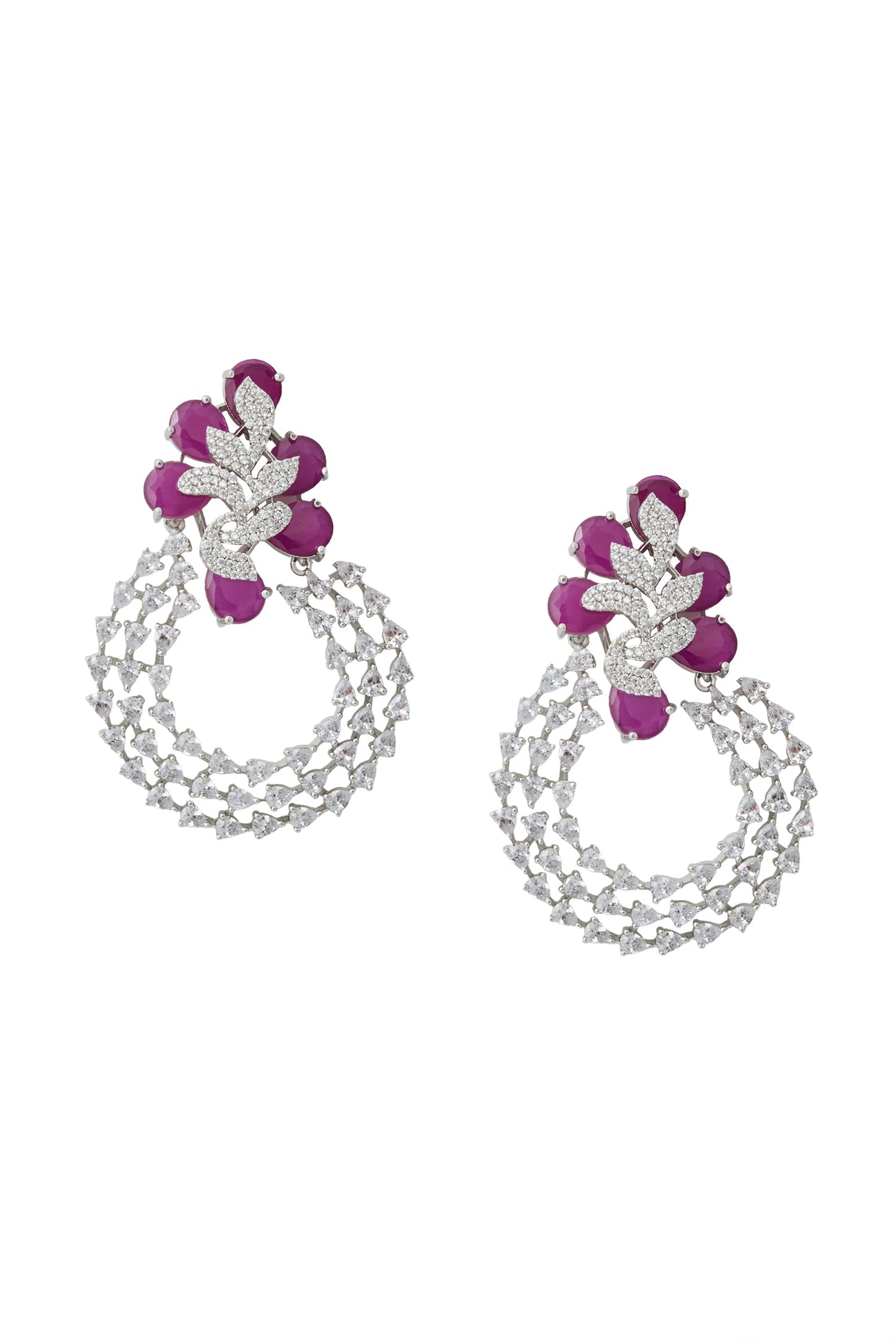 Ruby American Diamond Earrings 