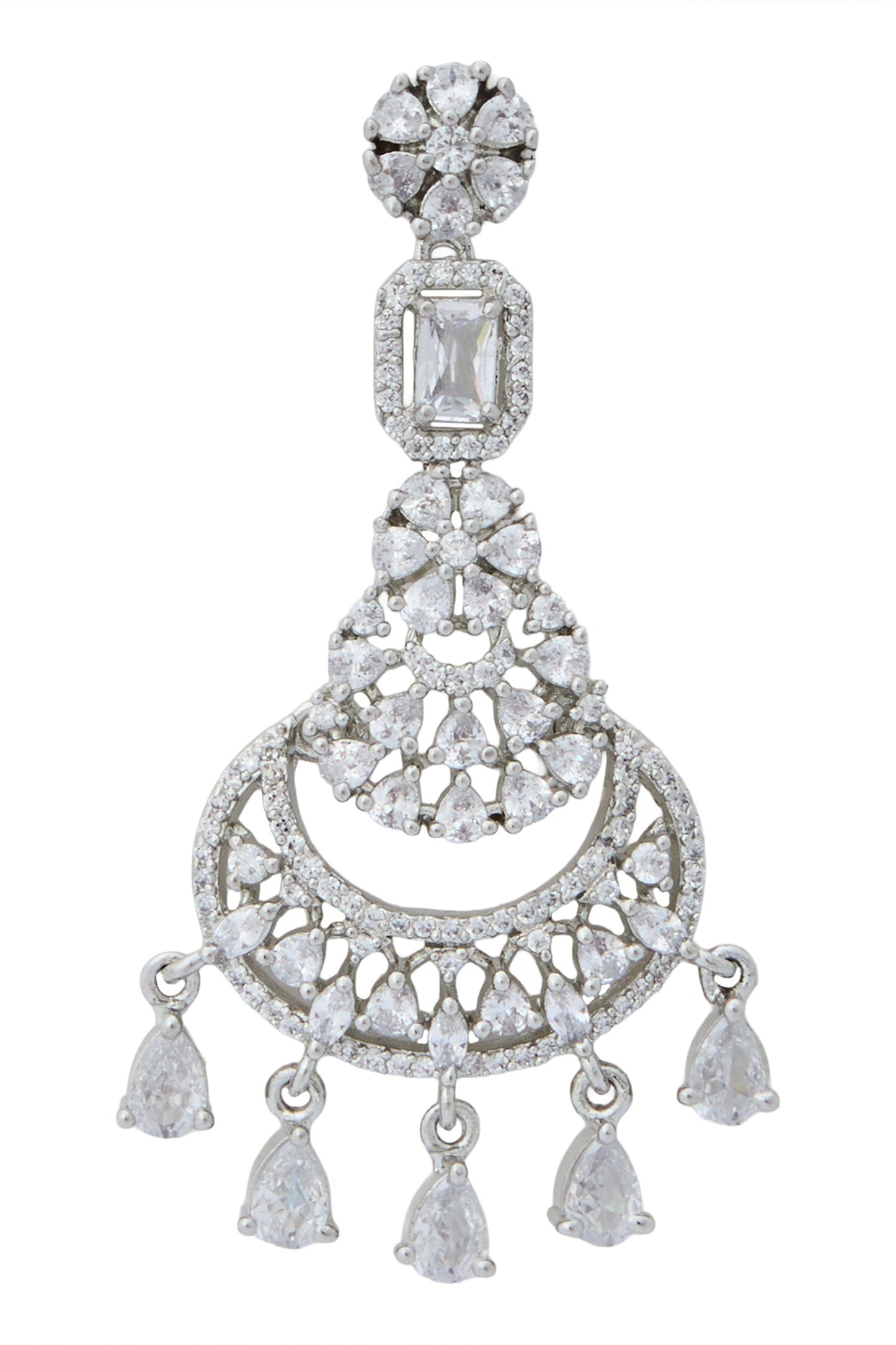 White American Diamond Earrings 