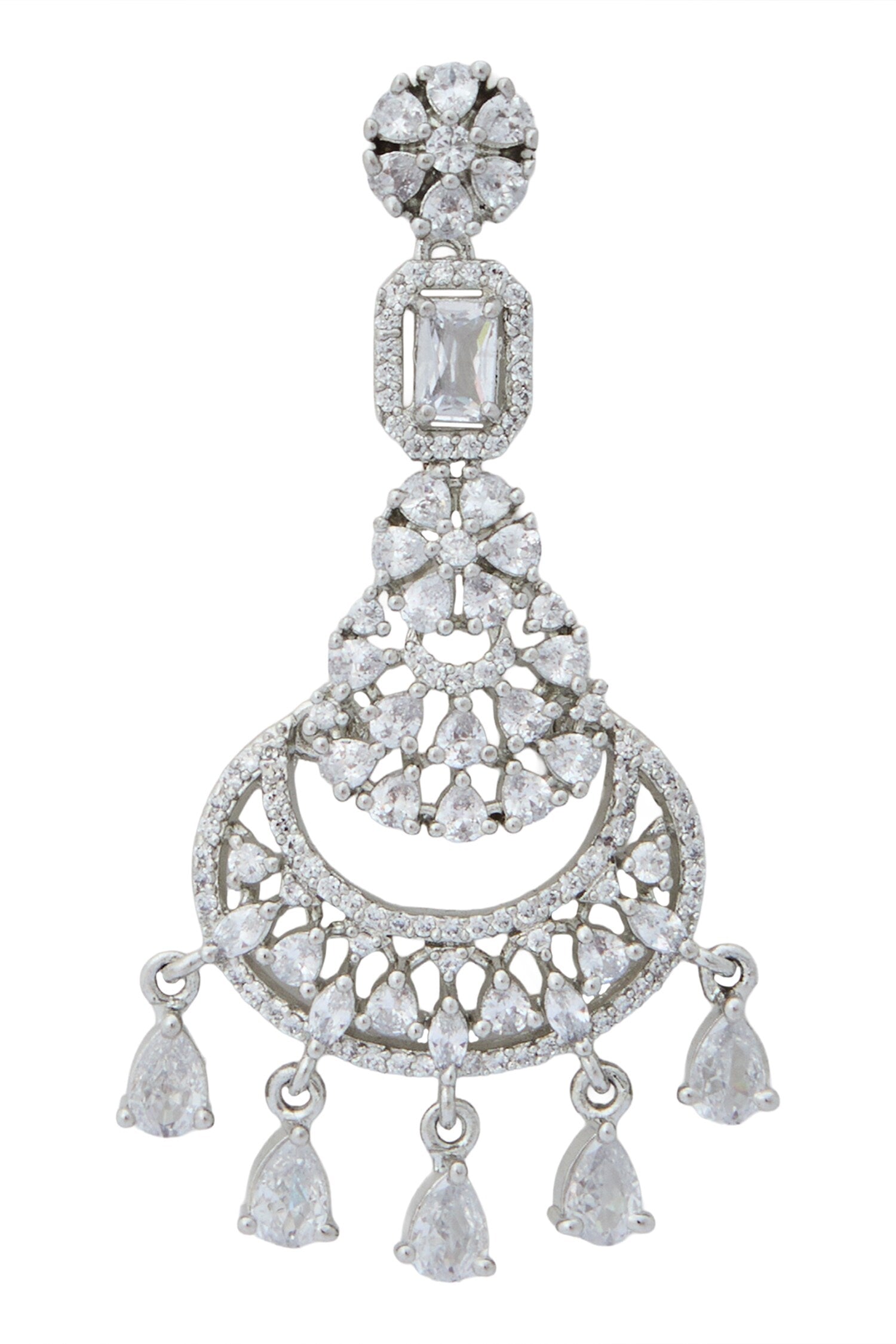 White American Diamond Earrings 