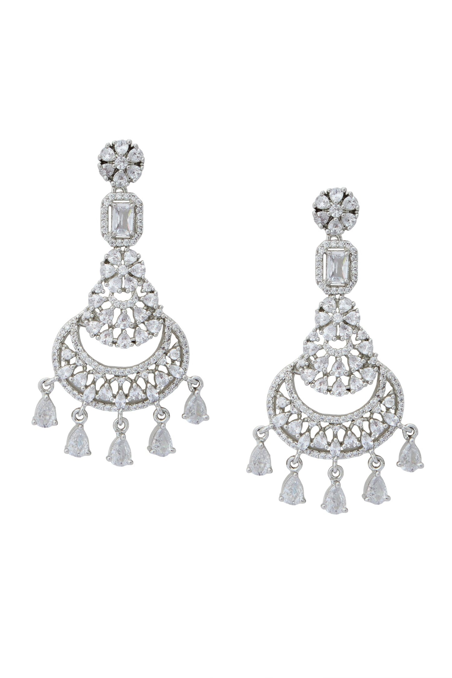 White American Diamond Earrings 