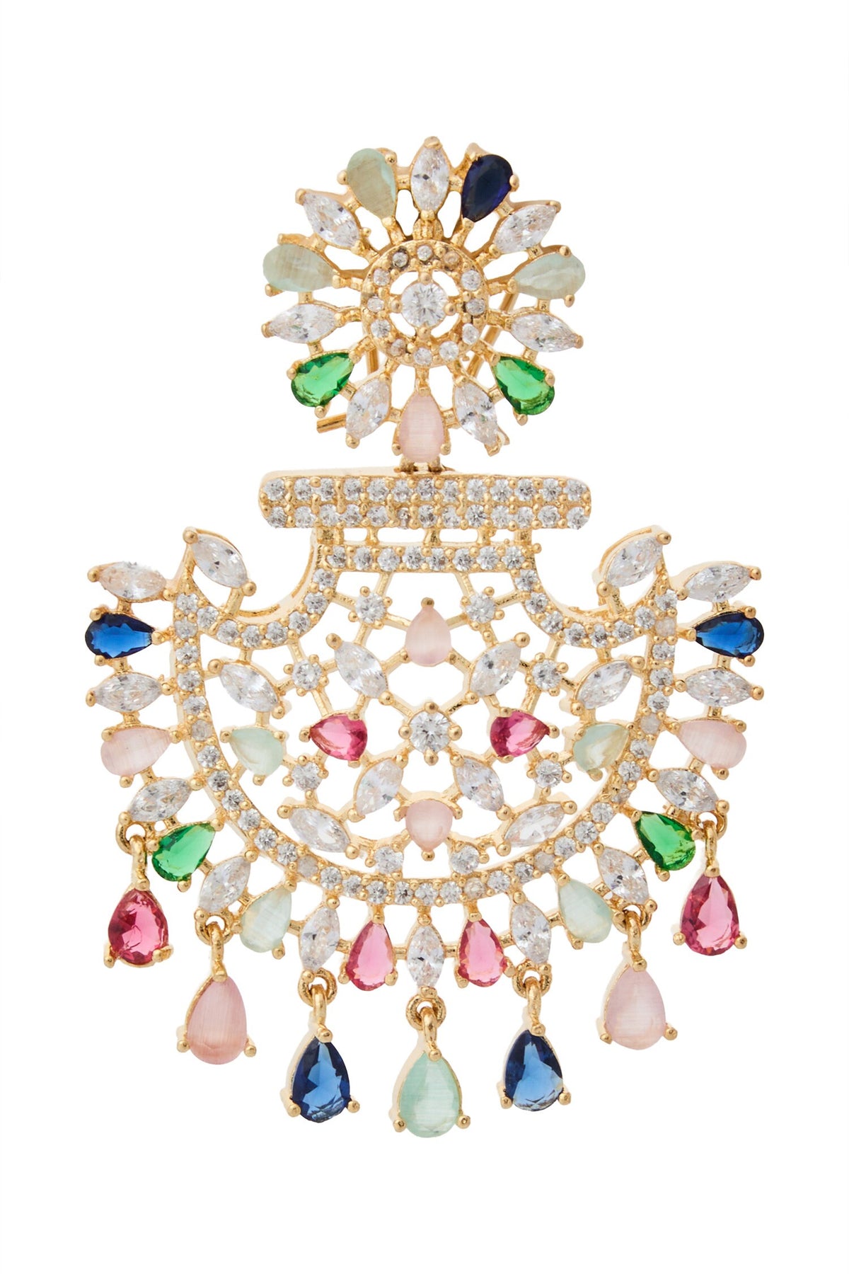 Multi Color American Diamond Earrings 