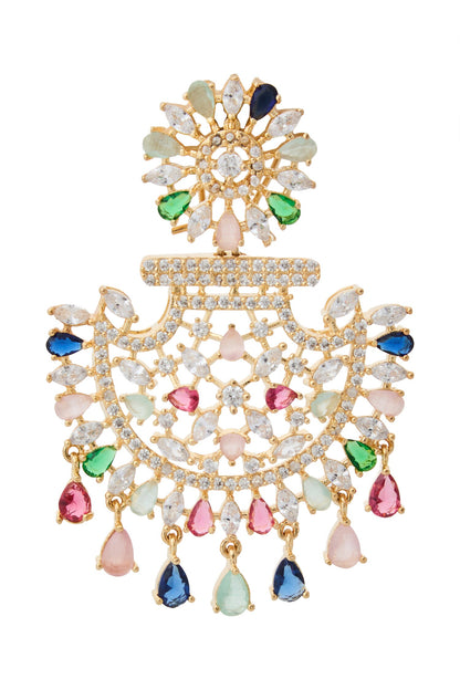 Multi Color American Diamond Earrings 