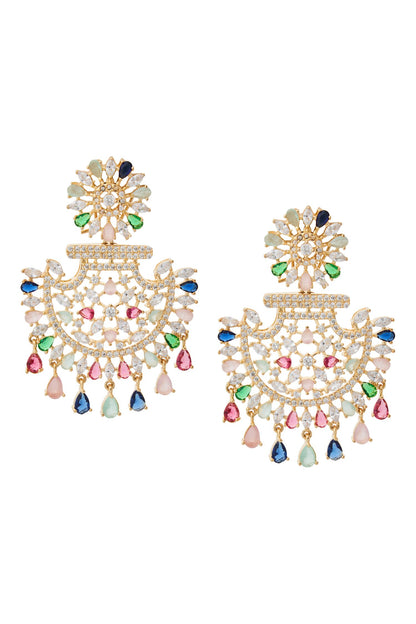 Multi Color American Diamond Earrings 