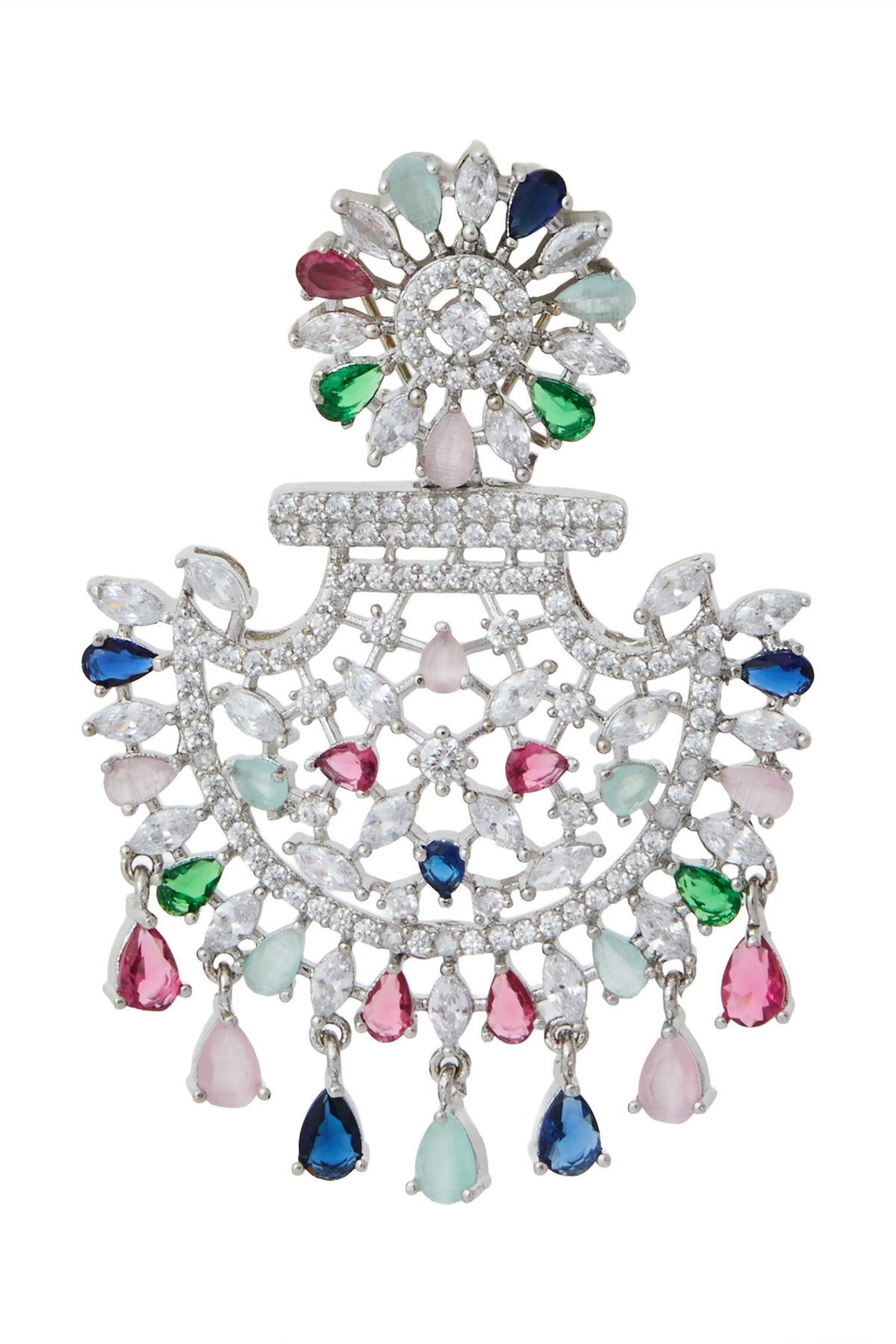 Multicolor American Diamond Earrings 