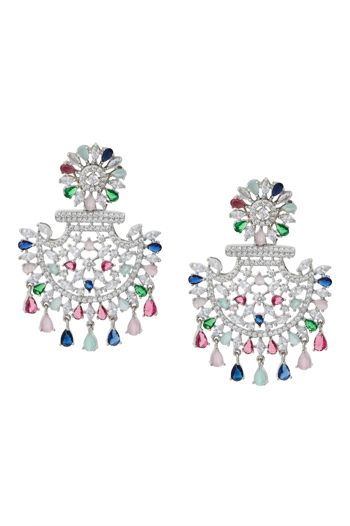 Multicolor American Diamond Earrings 