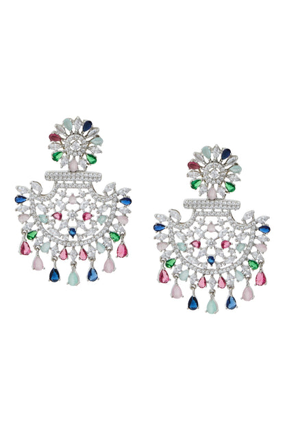Multicolor American Diamond Earrings 