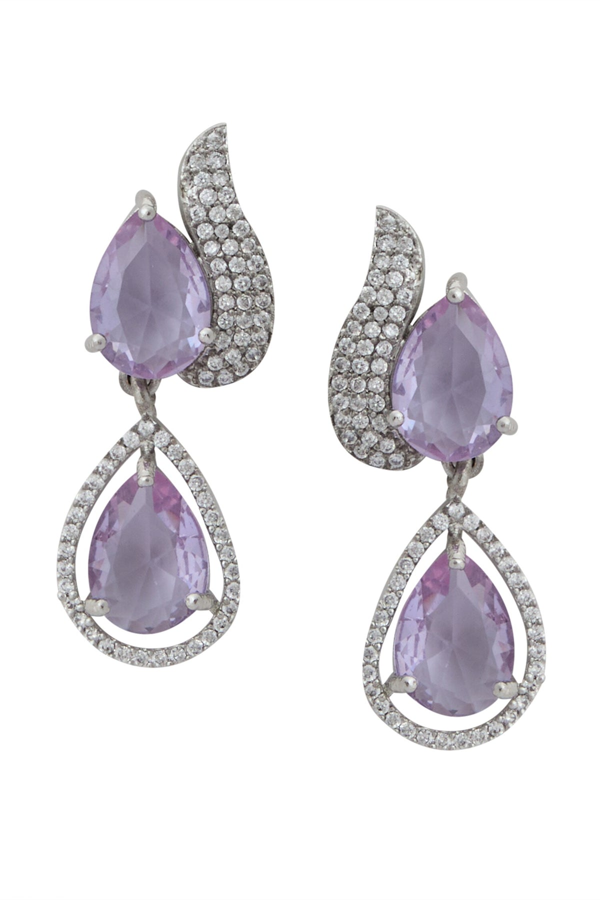 Violet Brass Necklace & Earring Set 