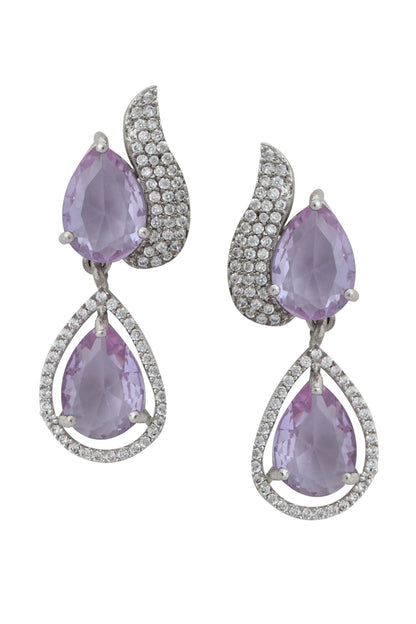 Violet Brass Necklace & Earring Set 