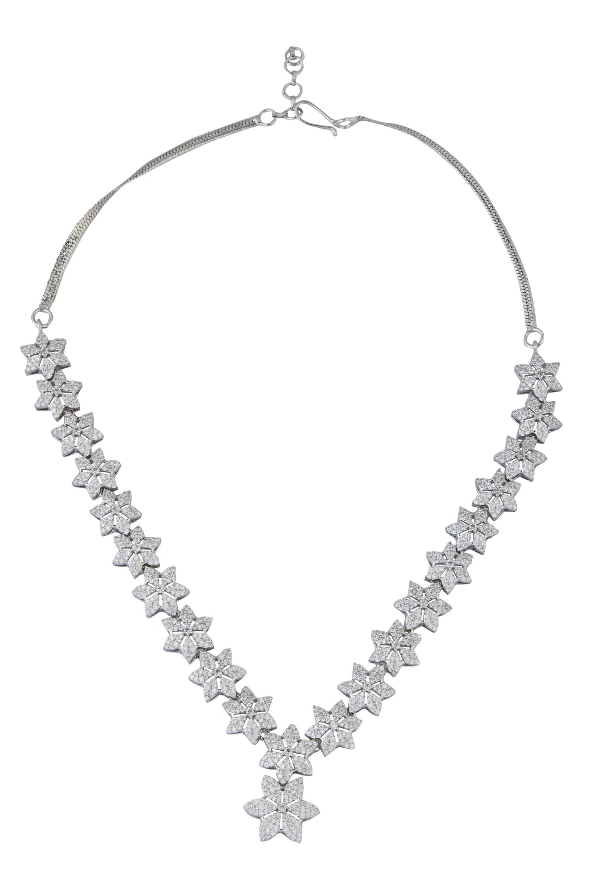 White American Diamond Necklace & Earring Set 
